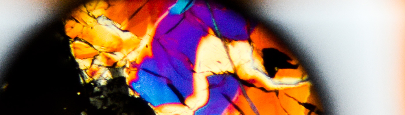 Multiple colours as viewed through a microscope