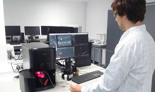 A scientist working in a lab