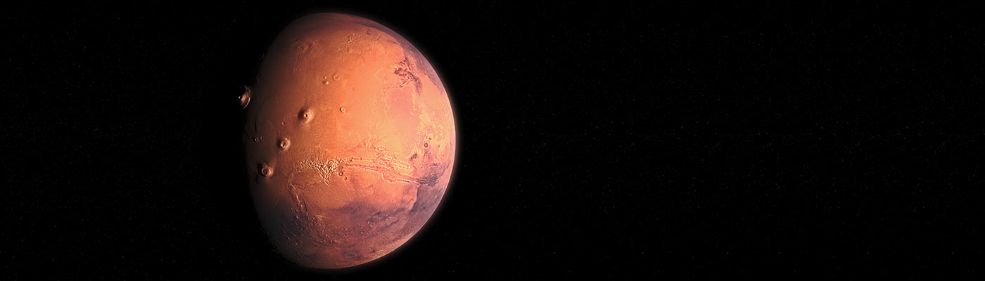 View of planet Mars from space